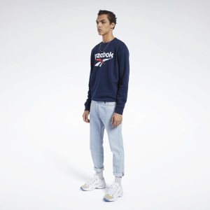 Reebok Classic Vector Crew Sweatshirt Herren - Navy - DE 572-QUV